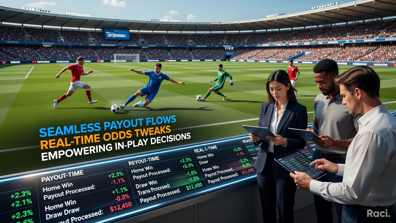 Mobile interface showing seamless payouts and dynamic odds during live soccer and racing events