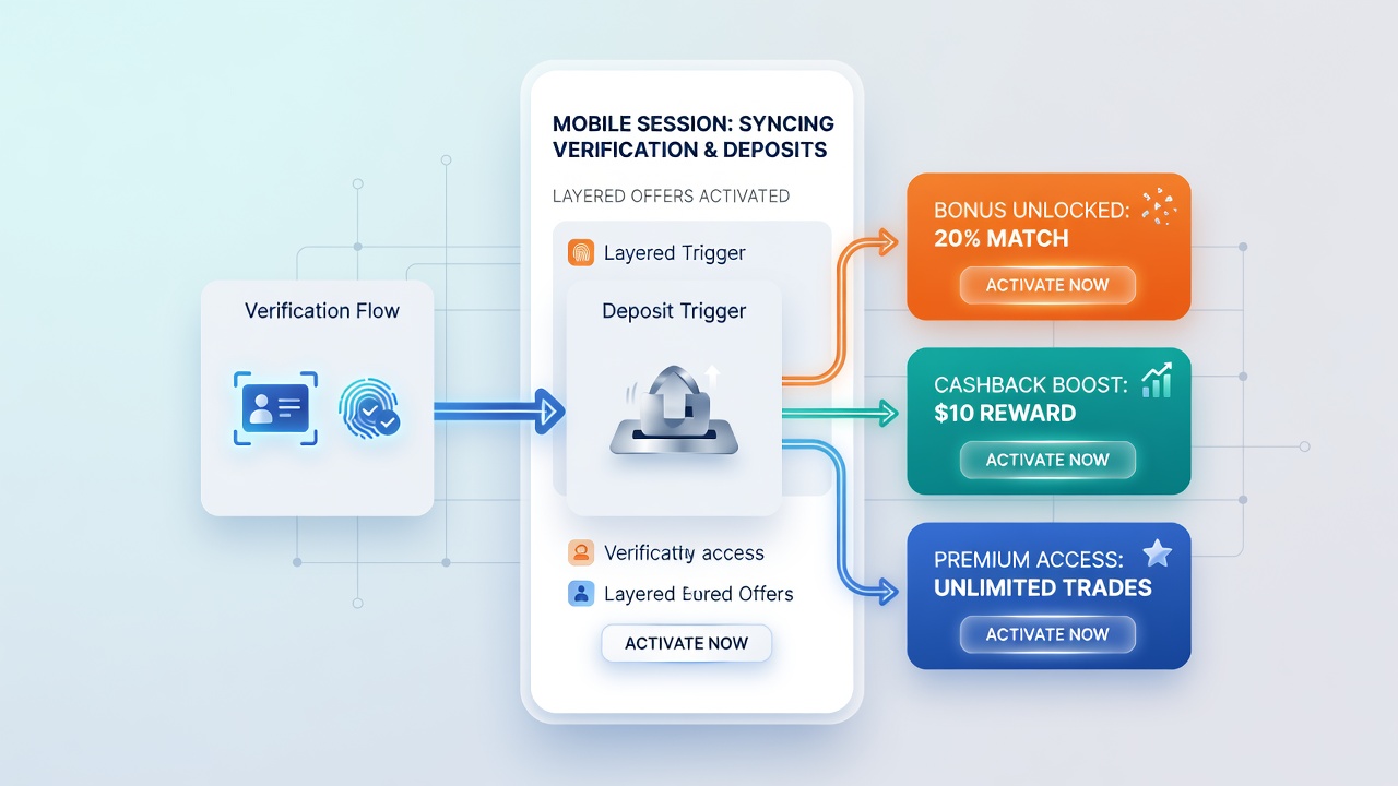 Dashboard view of layered promotional offers activating after synchronized deposits in virtual casino sessions